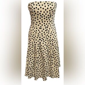 Kay Unger Vintage Style Strapless Polka Dot Dress